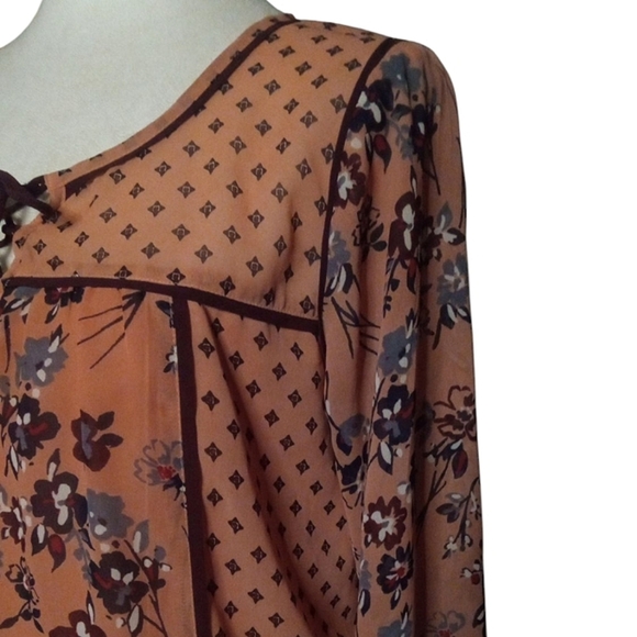 Abercrombie & Fitch 90's Y2K Style Peasant Floral Bohemian Blouse Size XS - Picture 3 of 9